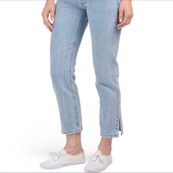 Levi’s 501’s Cropped Jeans Grommet Side Detail NWT - Picture 2 of 8